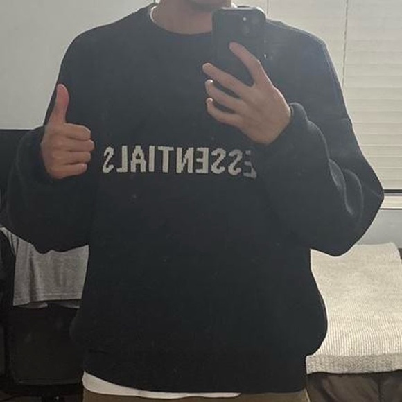 Essentials Fear of God FOG Black knit Sweater for Men